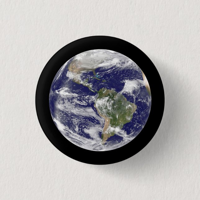 Earth from Space Photographic Round Globe 1 Inch Round Button (Front)