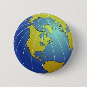 Earth Globe 2 Inch Round Button
