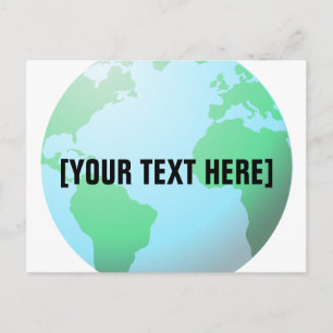 Earth Globe Background Custom Text Postcard