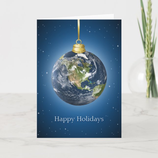 Earth Globe Christmas card (Front)