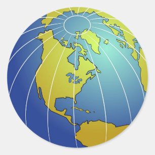 Earth Globe Classic Round Sticker