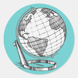 Earth Globe Classic Round Sticker