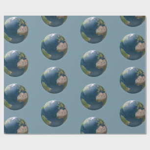 Earth globe customizable background wrapping paper