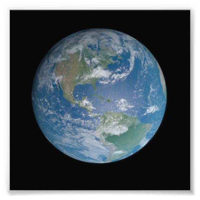 Earth globe with photo taken from space print (Front)