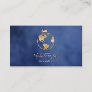 Earth Globe Word Map Travel Agency Agent QR code   Business Card