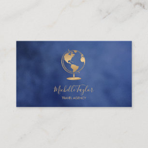 Earth Globe Word Map Travel Agency Agent QR code Business Card