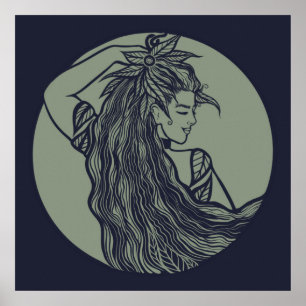 Earth Goddess Green Witch Pagan Druid Witches      Poster