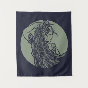 Earth Goddess Green Witch Pagan Druid Witches Tapestry