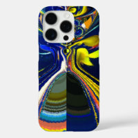 Earth Gold and Cool Blue Fluid Abstract Art Print