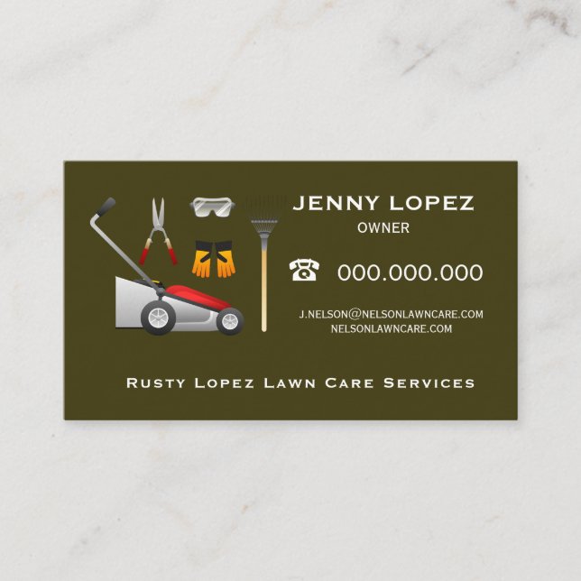 Earth Green Lawncare Business Card (Front)