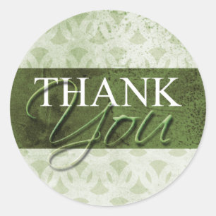 Earth Green Thank You Envelope Label Seal Stickers