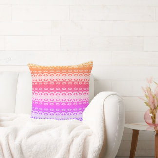 Earth Grid Rainbow  Throw Pillow