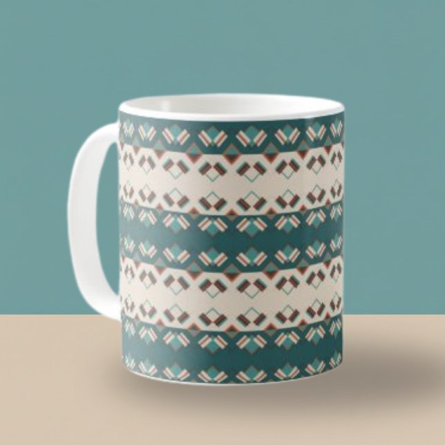 Earth Grid Teal and Brown Tote Coffee Mug (Creator Uploaded)