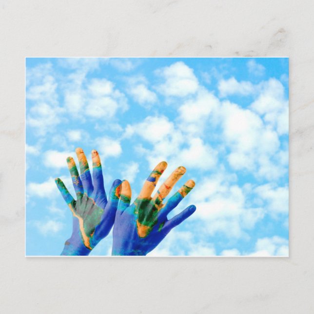 Earth hands postcard (Front)