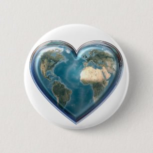 Earth_Heart 2 Inch Round Button