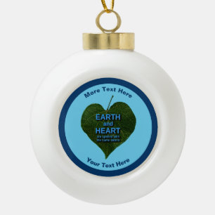 Earth - Heart Anagram Ceramic Ball Christmas Ornament