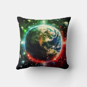 Earth + Her Sisters In Outer Space Sofa Bed Chair Throw Pillow