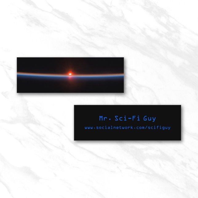 Earth Horizon Space Image Mini Business Card (Skinny Business Card)