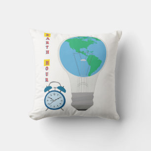 Earth Hour Throw Pillow