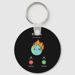 Earth Is Calling Climate Change Climate Protection Keychain