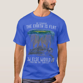 Earth Is Flat Society Turtle Elephants Science Ani T-Shirt