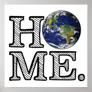 Earth is Home Naturalist House Warmer Poster