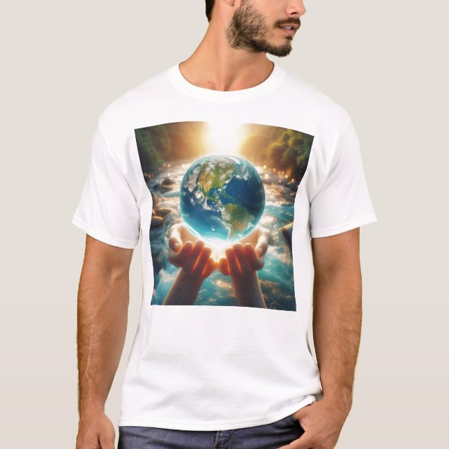 EARTH IS IN OUR HANDS Design T-Shirt (Front)