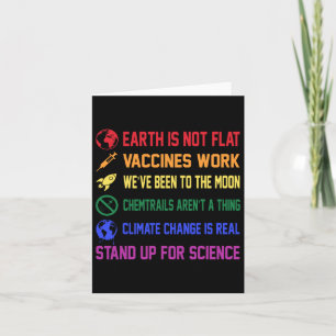 Earth Is Not Flat Vaccines Work Climate Change Ear Card