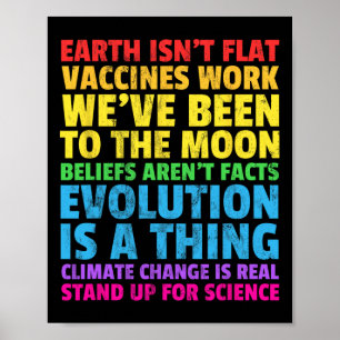 Earth Isn't Flat Stand Up For Science Real Earth D Poster