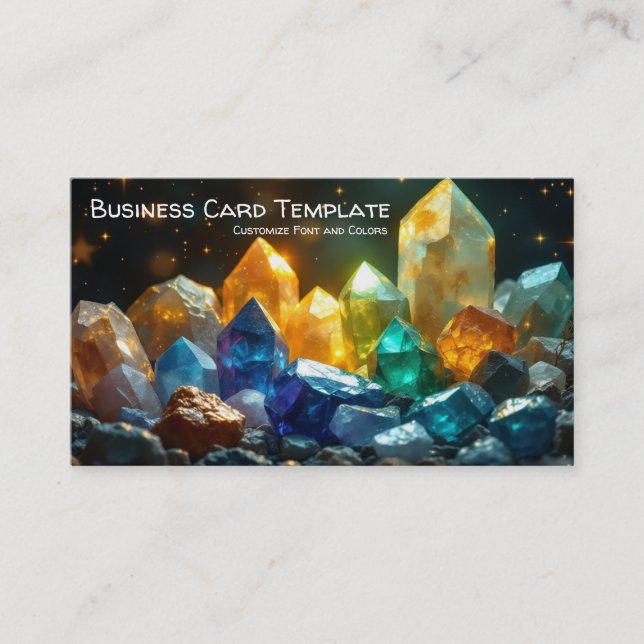 Earth Jewels Crystals and Gemstones  Business Card (Front)