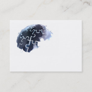 Earth jigsaw glow business cards