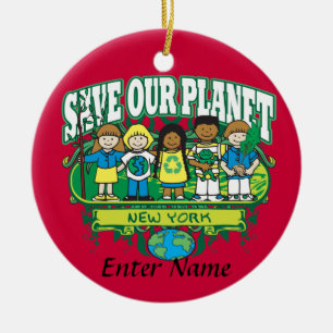 Earth Kids New York Ceramic Ornament
