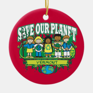 Earth Kids Vermont Ceramic Ornament