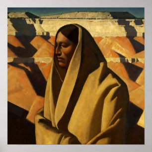 “Earth Knower” Western Art by Maynard Dixon Poster