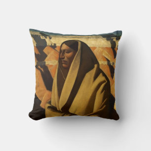 “Earth Knower” Western Art by Maynard Dixon Throw Pillow