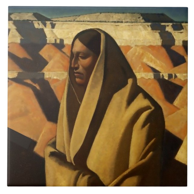 “Earth Knower” Western Art by Maynard Dixon Tile (Front)