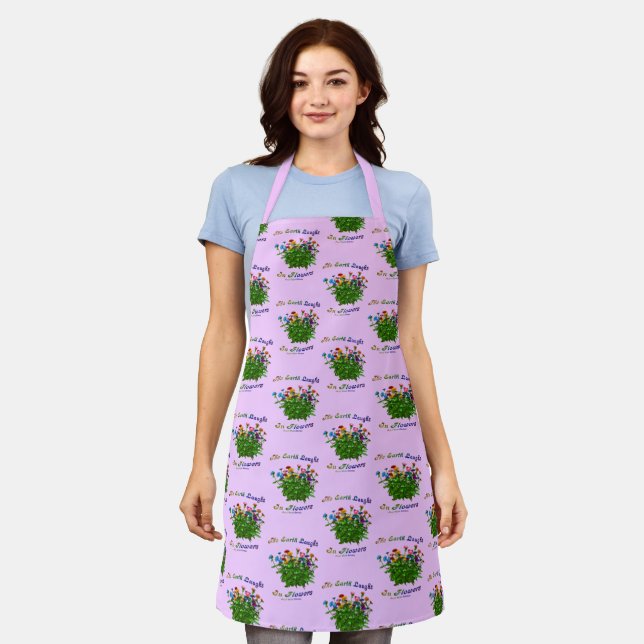 Earth Laughs In Flowers Inspirational Quote     Apron (Worn)