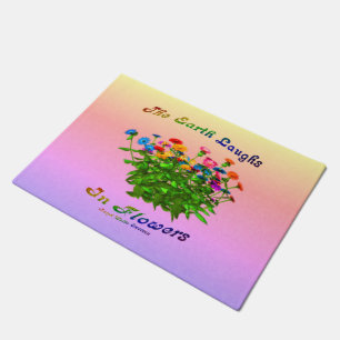 Earth Laughs In Flowers Inspirational Quote       Doormat