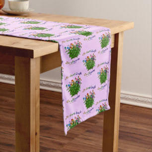 Earth Laughs In Flowers Inspirational Quote      Short Table Runner