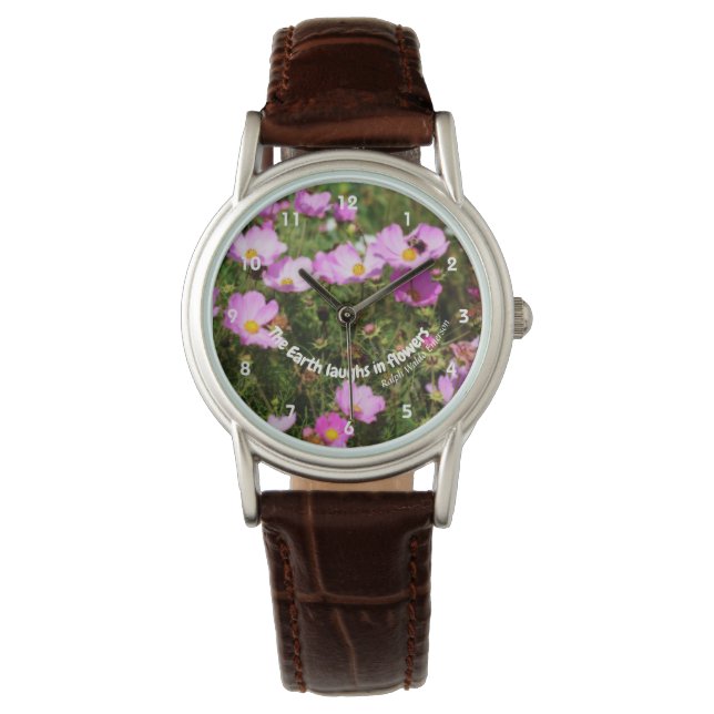 Earth Laughs In Flowers Quote Inspirational    Watch (Front)