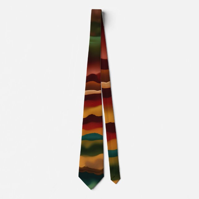 Earth layers Abstract Rainbow Pattern Tie (Front)