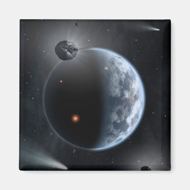 Earth-Like Planet With Oceans Coating Its Surface. Magnet (Front)