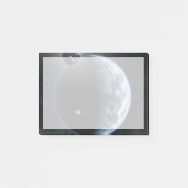 Earth-Like Planet With Oceans Coating Its Surface. Post-it Notes (Front)