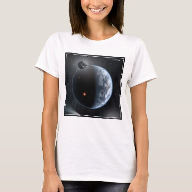 Earth-Like Planet With Oceans Coating Its Surface. T-Shirt (Front)