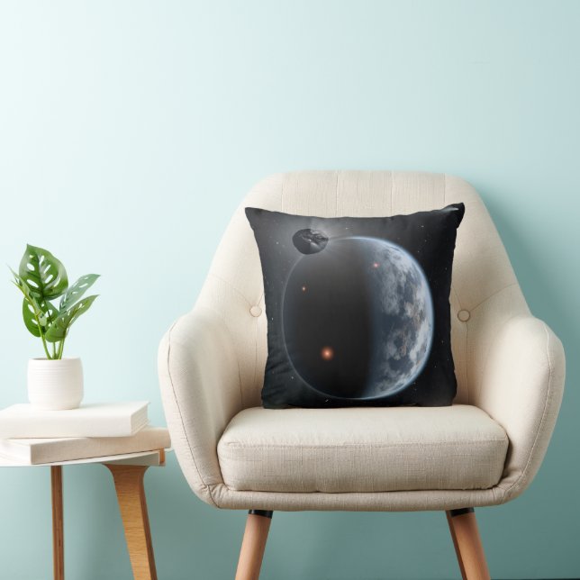 Earth-Like Planet With Oceans Coating Its Surface. Throw Pillow (Chair)