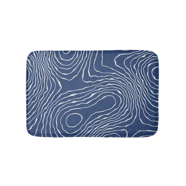 Earth Line Topographic Organic Print. Bath Mat (Front)