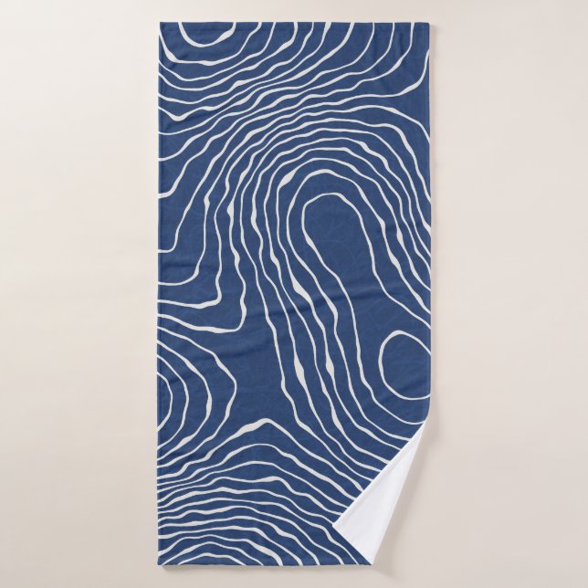 Earth Line Topographic Organic Print. Bath Towel (Bath Towel)