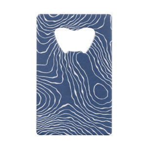 Earth Line Topographic Organic Print. Credit Card Bottle Opener
