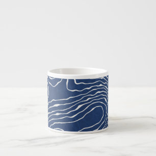 Earth Line Topographic Organic Print. Espresso Cup