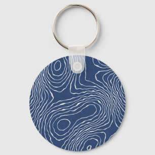 Earth Line Topographic Organic Print. Keychain